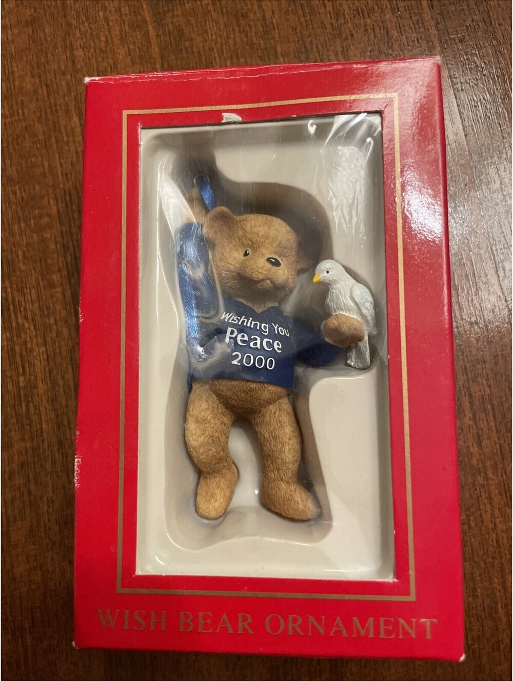 "Wishing You Peace 2000"Millennium Wish Bear Christmas Ornament  May Dept Stores